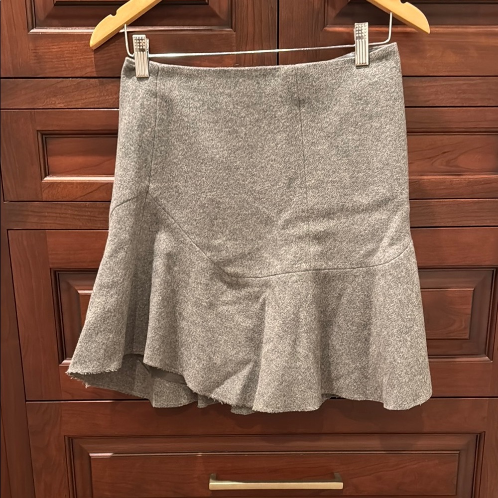Madewell Gray Mini Trumpet Skirt